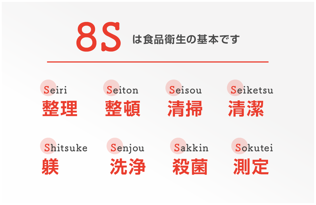 8Sは食品衛生の基本です